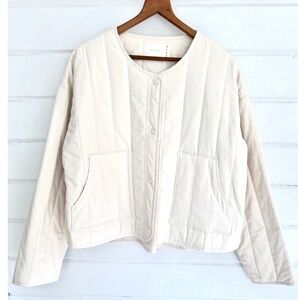 ALL:ROW  Ivory Cotton Quilted Jacket - L